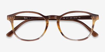 Striped Brown Ray-Ban RB5417 -  Acetate Eyeglasses