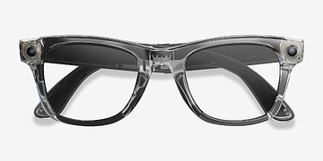 Shiny Transparent Gray Ray-Ban Meta Wayfarer (Gen 2) -  Plastic AI Glasses