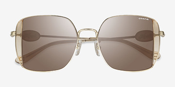 Shiny Light Gold Coach HC7177B CAD72 -  Metal Sunglasses