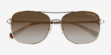 Light Gold Coach HC7127 C6177 -  Metal Sunglasses