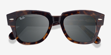 Havana On Transparent Brown Ray-Ban State Street -  Acetate Sunglasses