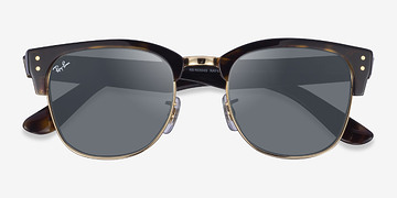 Tortoise Gold Ray-Ban Clubmaster Reverse -  Metal Sunglasses