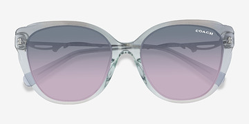 Gradient Transparent Blue Coach HC8347BU C9199 -  Metal Sunglasses