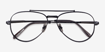 Shiny Black Ray-Ban RB8225V Aviator -  Titanium Eyeglasses