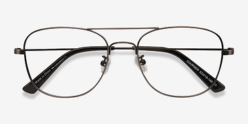 Gunmetal Courser -  Vintage Metal Eyeglasses