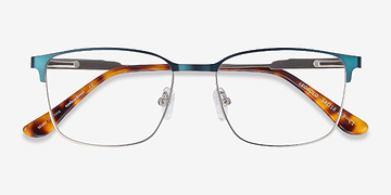 Navy Leopold -  Metal Eyeglasses