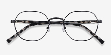 Black Fantasy -  Vintage Acetate, Metal Eyeglasses