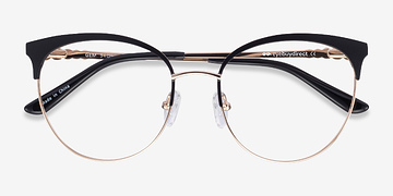 Black Gold Gem -  Metal Eyeglasses