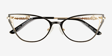 Black Matte Gold Cupid -  Metal Eyeglasses