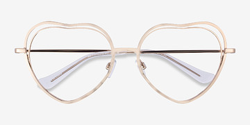 Shiny Gold Philomena -  Metal Eyeglasses