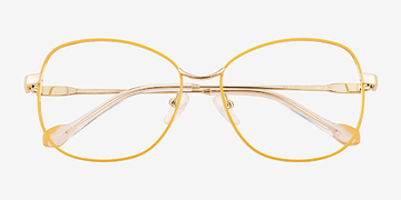 Yellow Gold Maude -  Metal Eyeglasses