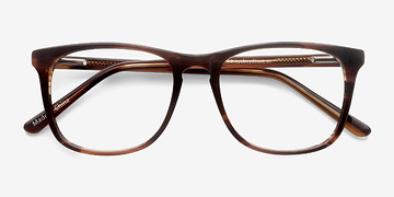 Brown Striped Skyline -  Classic Acetate Eyeglasses