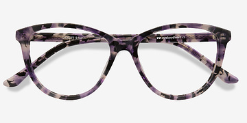 Purple Floral Lancet -  Acetate Eyeglasses
