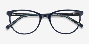 Blue Striped Sphinx -  Vintage Acetate Eyeglasses