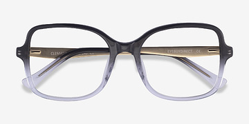 Black Clear Clematis -  Metal Eyeglasses