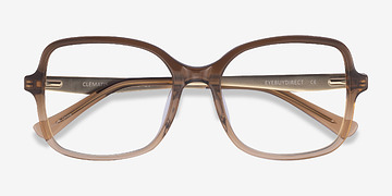 Clear Brown Clematis -  Metal Eyeglasses