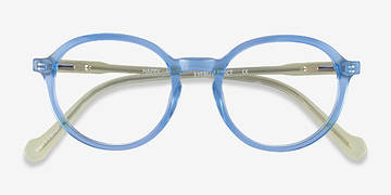 Clear Blue Green Happy -  Acetate Eyeglasses
