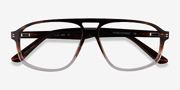 Brown Striped Volt -  Acetate Eyeglasses