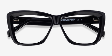 Black Flower Scribble -  Acetate Eyeglasses