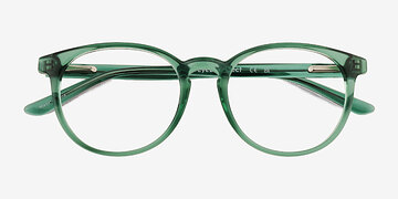 Clear Green  Bubbles -  Plastic Eyeglasses