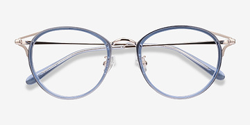 Blue Dazzle -  Lightweight Acetate, Metal Eyeglasses