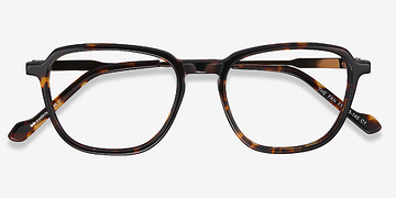 Tortoise The Fan -  Lightweight Acetate, Metal Eyeglasses