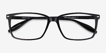 Black Hayday -  Lightweight Acetate, Metal Eyeglasses