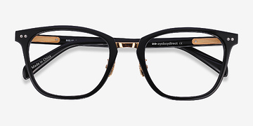 Black Biblio -  Acetate, Metal Eyeglasses