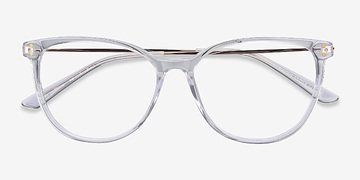 Clear Nebulous -  Lightweight Acetate, Metal Eyeglasses
