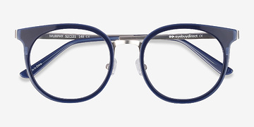 Navy Murphy -  Vintage Acetate, Metal Eyeglasses