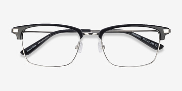 Black Maxwell -  Vintage Acetate, Metal Eyeglasses