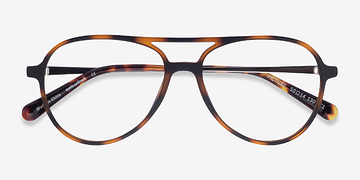 Matte Tortoise   Silver Picture -  Plastic, Metal Eyeglasses