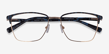 Blue Tortoise Gold Moore -  Metal Eyeglasses