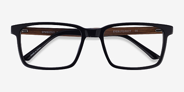 Black Symbiosis -  Mixed Wood Eyeglasses