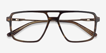 Striped Green Gold San Diego -  Metal Eyeglasses