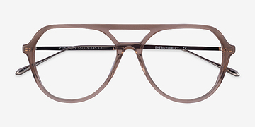 Clear Brown Silver Cumulus -  Metal Eyeglasses