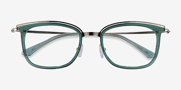 Clear Green Gold Tonight -  Metal Eyeglasses