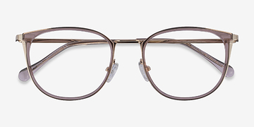 Clear Purple Gold Midland -  Metal Eyeglasses
