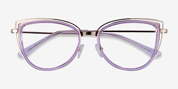 Clear Purple Gold Clarinet -  Metal Eyeglasses