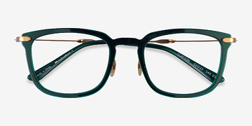 Dark Green Gold Clayton -  Metal Eyeglasses