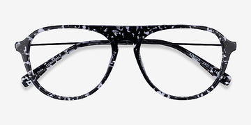 Clear Black Floral Kinesis -  Metal Eyeglasses