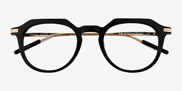 Black Gold Chisle -  Metal Eyeglasses