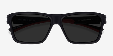 Black & Red Win -  Plastic Sunglasses