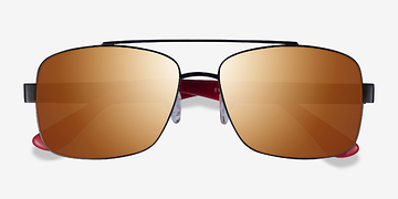 Black Red Center -  Metal Sunglasses