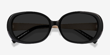 Black Lauren -  Vintage Acetate, Metal Sunglasses