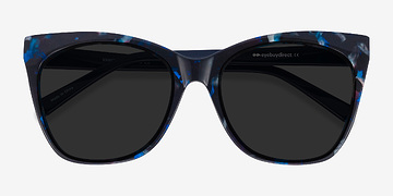 Blue Floral Vamp -  Acetate Sunglasses