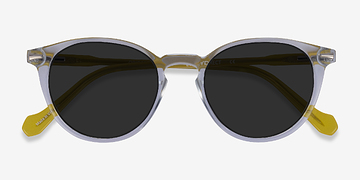 Clear Yellow Origami -  Acetate Sunglasses