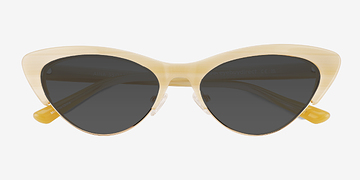 Striped Brown Aina -  Acetate Sunglasses