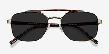 Tortoise Bronze Decode -  Vintage Acetate, Metal Sunglasses