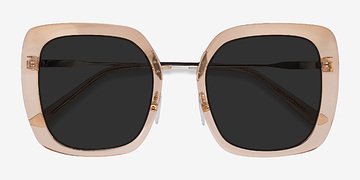 Clear Yellow Canopy -  Acetate, Metal Sunglasses